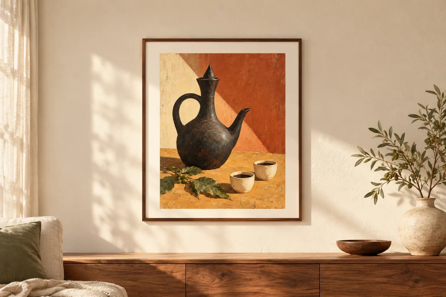 Buna, at home, framed in a sunlit home