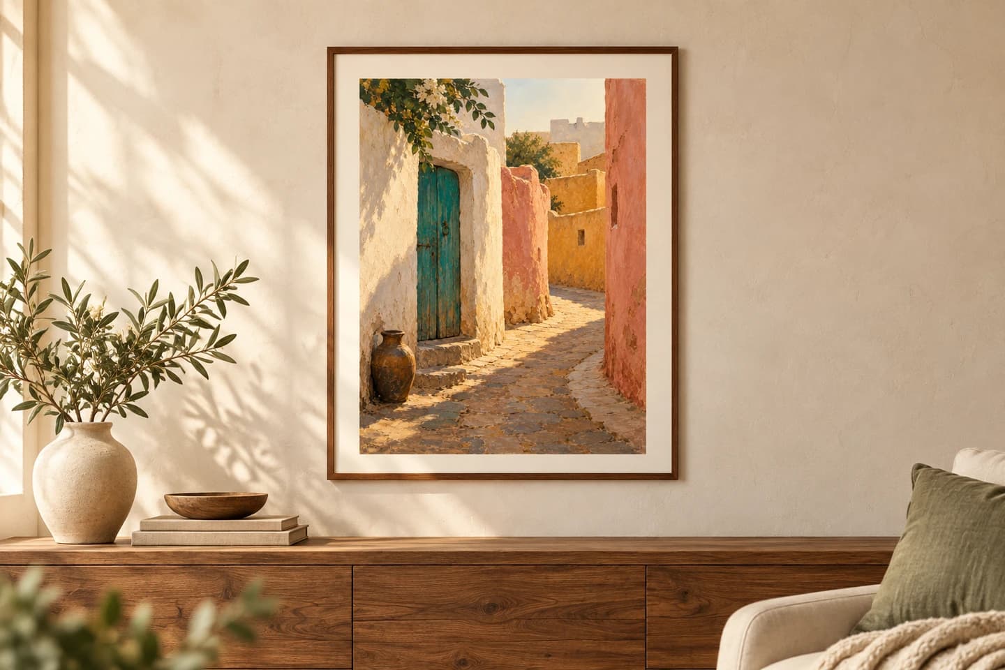 Before the city wakes, framed in a sunlit home