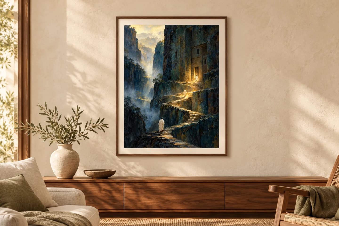 Into the light, framed in a sunlit home